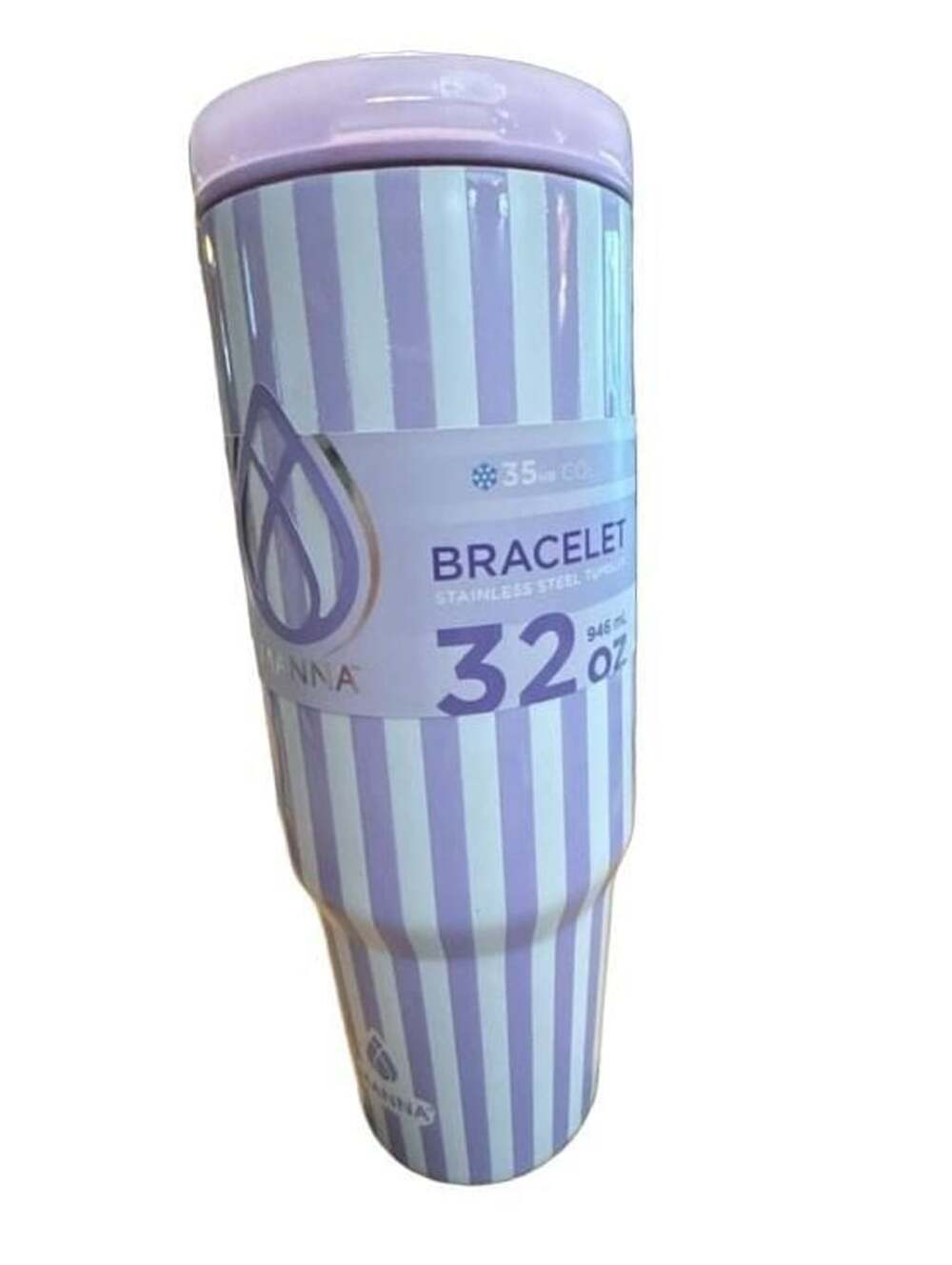 Manna Bracelet Stainless Steel Tumbler Size 32 Oz Stripe LLL